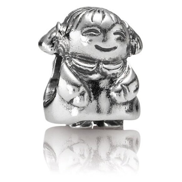 Pandora Retired Girl Charm Sterling Silver - Picture 1 of 5